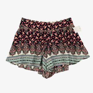 Charlotte Russe Shorts Women S Small Multi Floral Boho Pull On Stretch Culottes